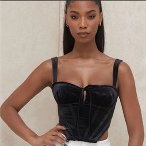 Never Worn House of CB Black Velvet Corset